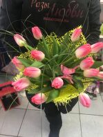 Букет № 349 из 15 тюльпанов