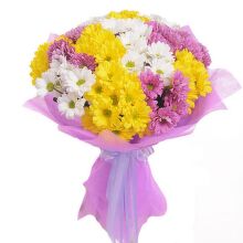 №180  Букет из разных хризантем 13 шт.